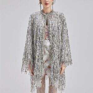 Silver Sequin Women's Blazer